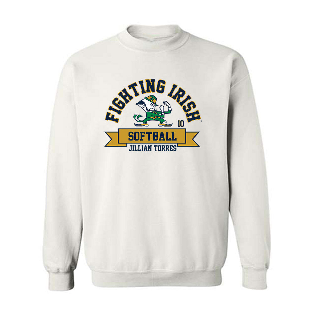 Notre Dame - NCAA Softball : Jillian Torres - Classic Fashion Shersey Crewneck Sweatshirt-0