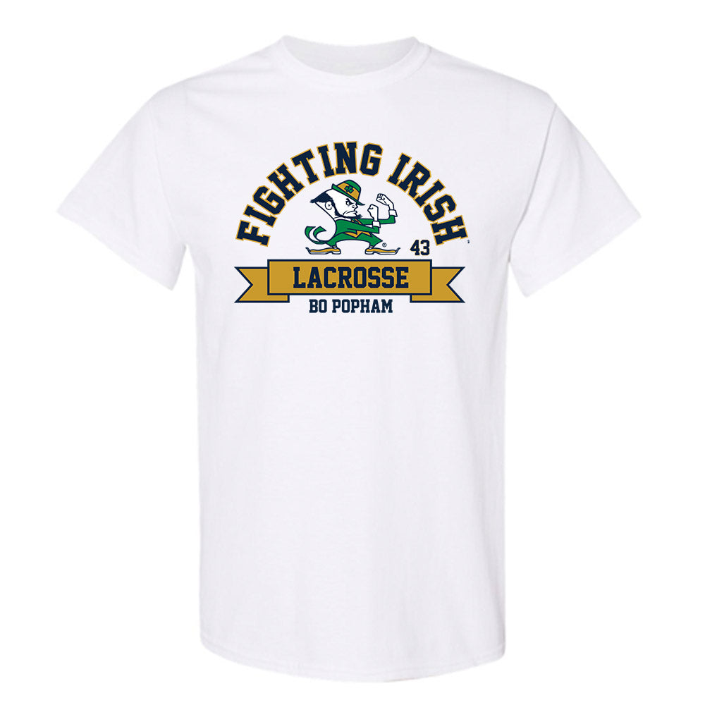 Notre Dame - NCAA Men's Lacrosse : Bo Popham - Classic Fashion Shersey T-Shirt-0