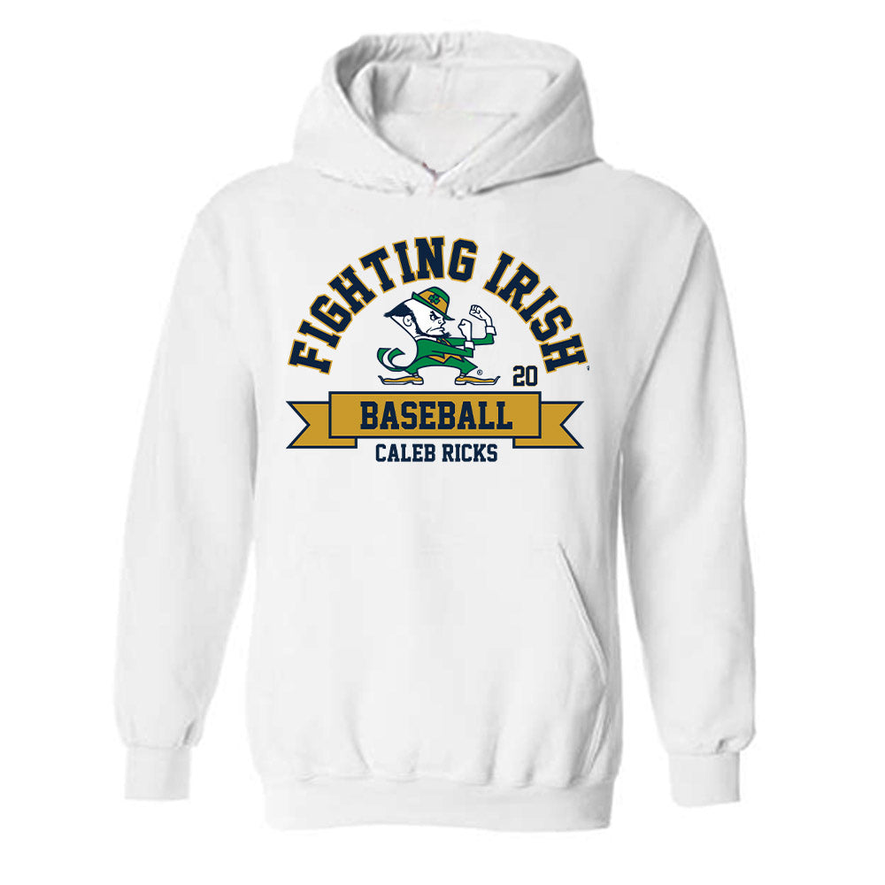 Notre Dame - NCAA Baseball : Caleb Ricks - Classic Fashion Shersey Hooded Sweatshirt-0