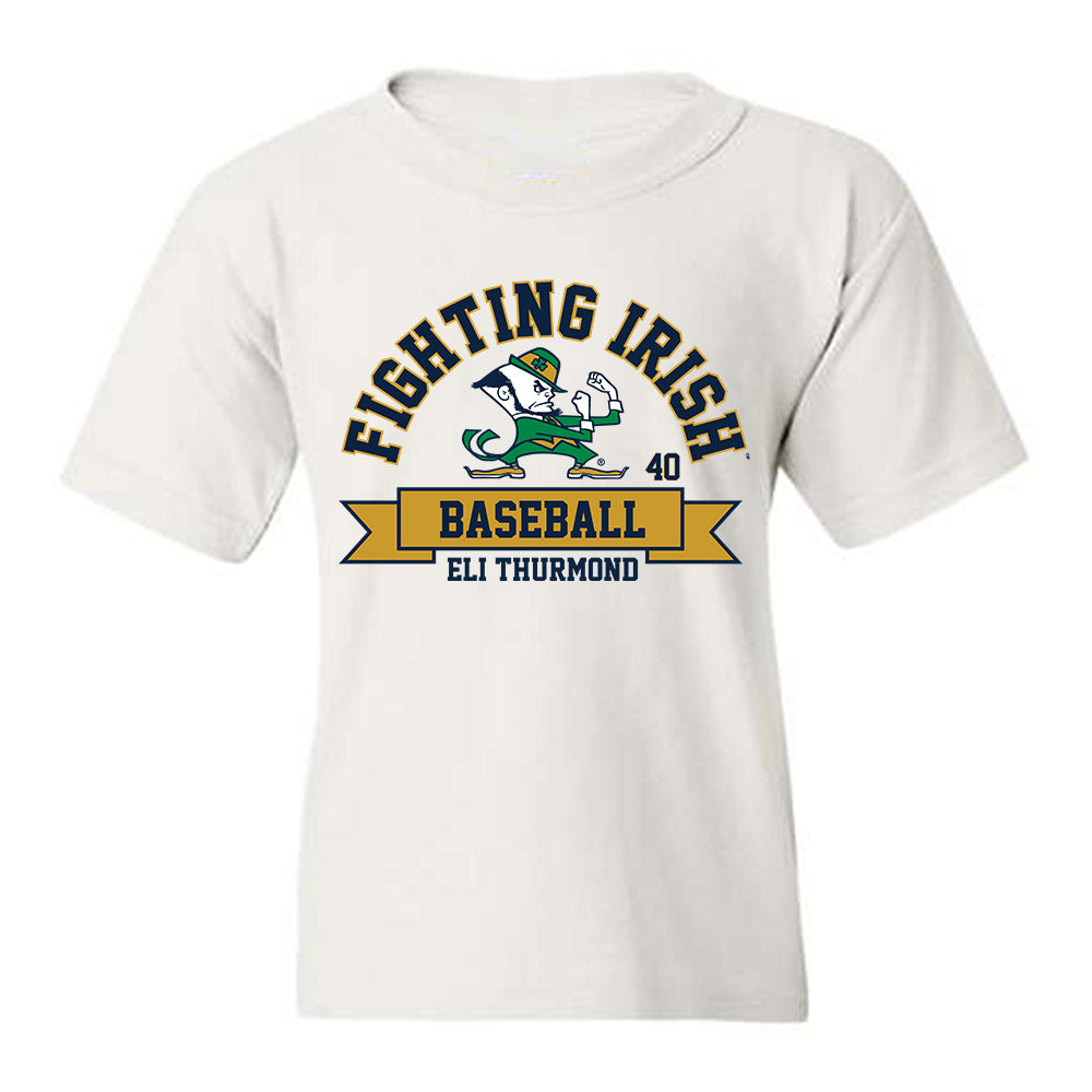 Notre Dame - NCAA Baseball : Eli Thurmond - Classic Fashion Shersey Youth T-Shirt-0