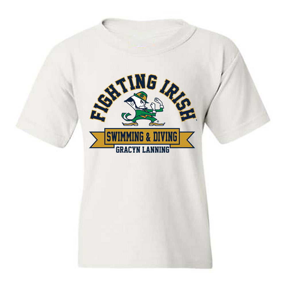 Notre Dame - NCAA Women's Swimming & Diving : Gracyn Lanning - Classic Fashion Shersey Youth T-Shirt-0