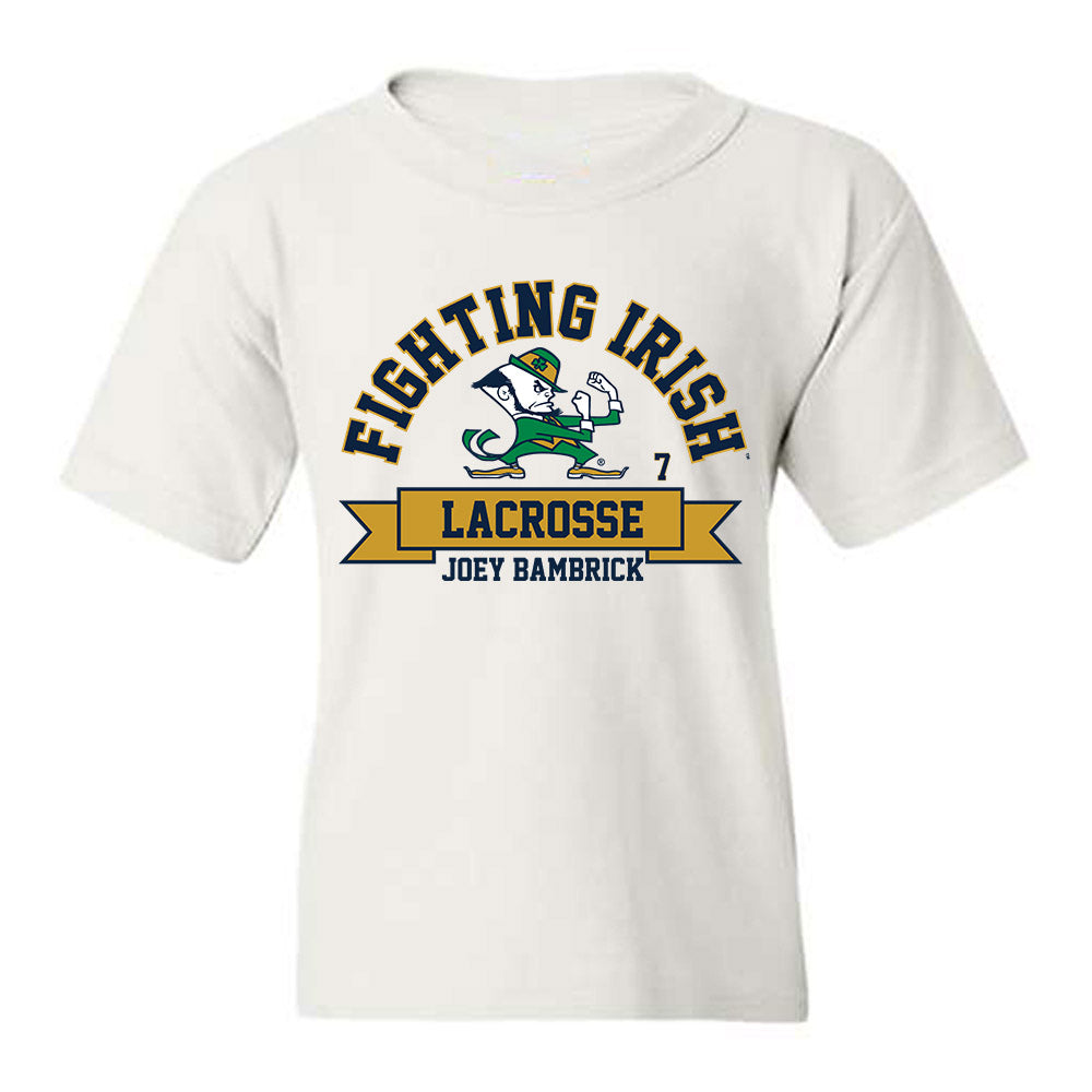 Notre Dame - NCAA Men's Lacrosse : Joey Bambrick - Classic Fashion Shersey Youth T-Shirt-0