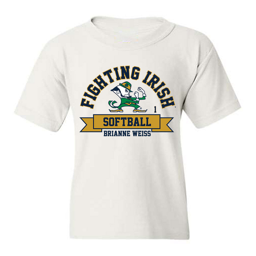 Notre Dame - NCAA Softball : Brianne Weiss - Classic Fashion Shersey Youth T-Shirt-0