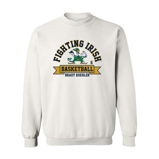 Notre Dame - NCAA Men's Basketball : Brady Koehler - Classic Fashion Shersey Crewneck Sweatshirt-0