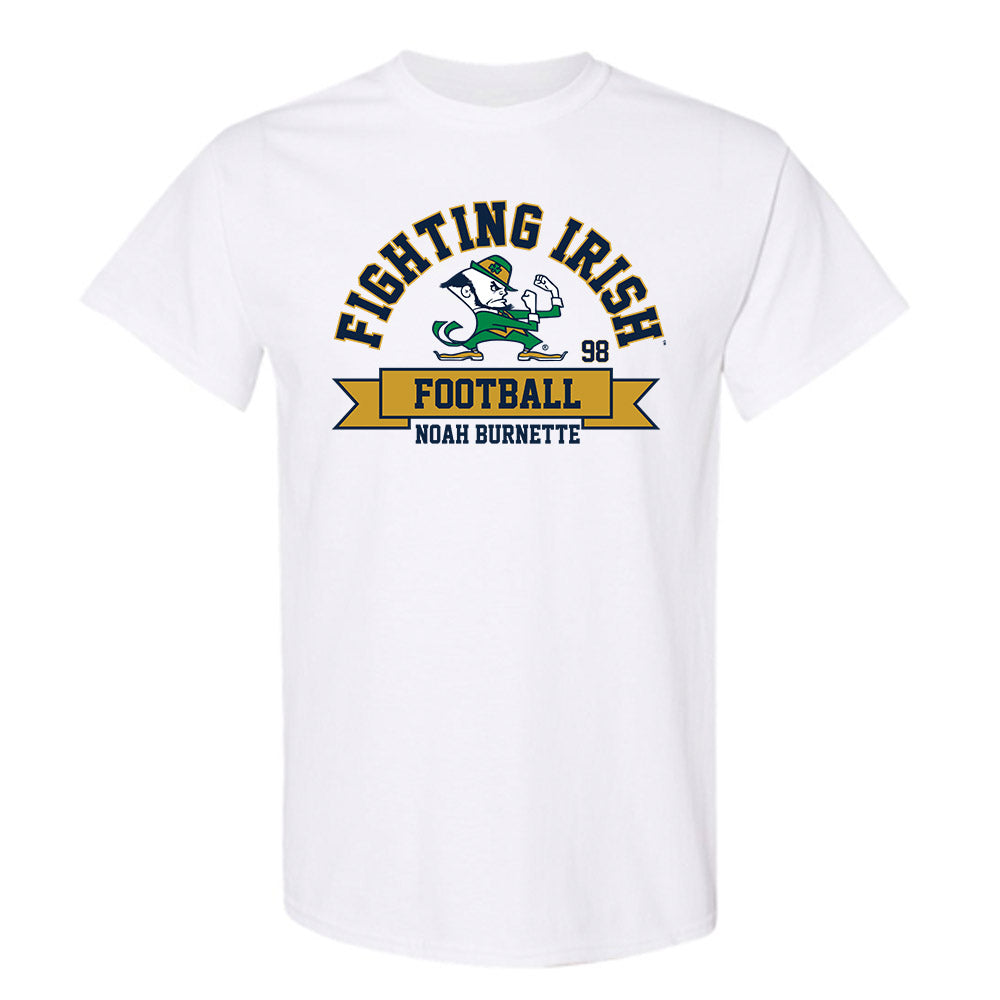 Notre Dame - NCAA Football : Noah Burnette - Classic Fashion Shersey T-Shirt-0