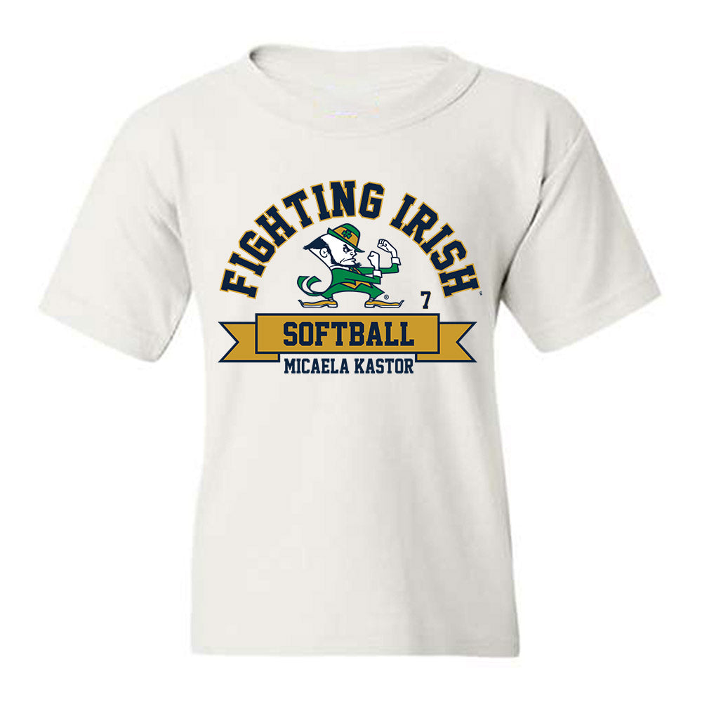 Notre Dame - NCAA Softball : Micaela Kastor - Classic Fashion Shersey Youth T-Shirt-0