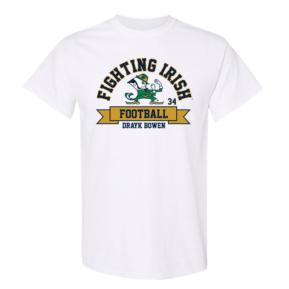 Notre Dame - NCAA Football : Drayk Bowen - Classic Fashion Shersey T-Shirt-0