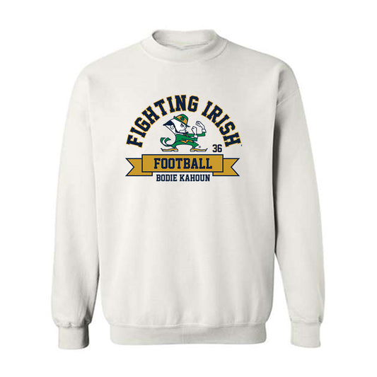 Notre Dame - NCAA Football : Bodie Kahoun - Classic Fashion Shersey Crewneck Sweatshirt-0