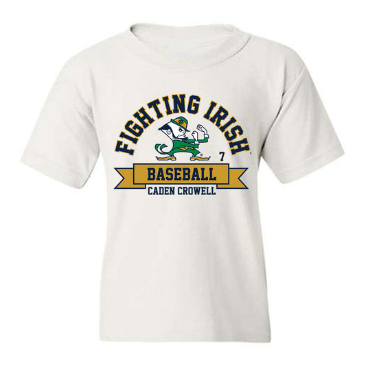 Notre Dame - NCAA Baseball : Caden Crowell - Classic Fashion Shersey Youth T-Shirt-0