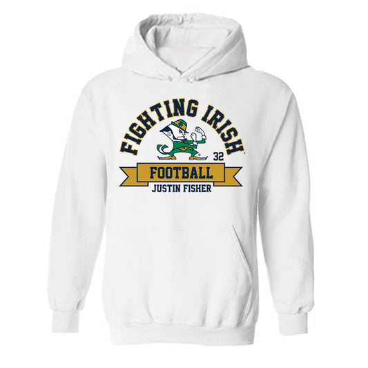 Notre Dame - NCAA Football : Justin Fisher - Classic Fashion Shersey Hooded Sweatshirt-0