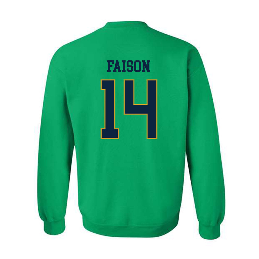 Notre Dame - NCAA Men's Lacrosse : Jordan Faison - Classic Fashion Shersey Crewneck Sweatshirt-1
