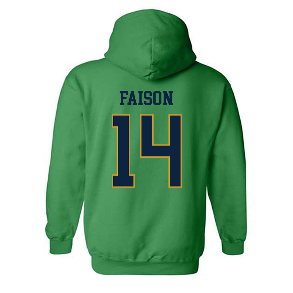 Notre Dame - NCAA Men's Lacrosse : Jordan Faison - Classic Fashion Shersey Hooded Sweatshirt-1