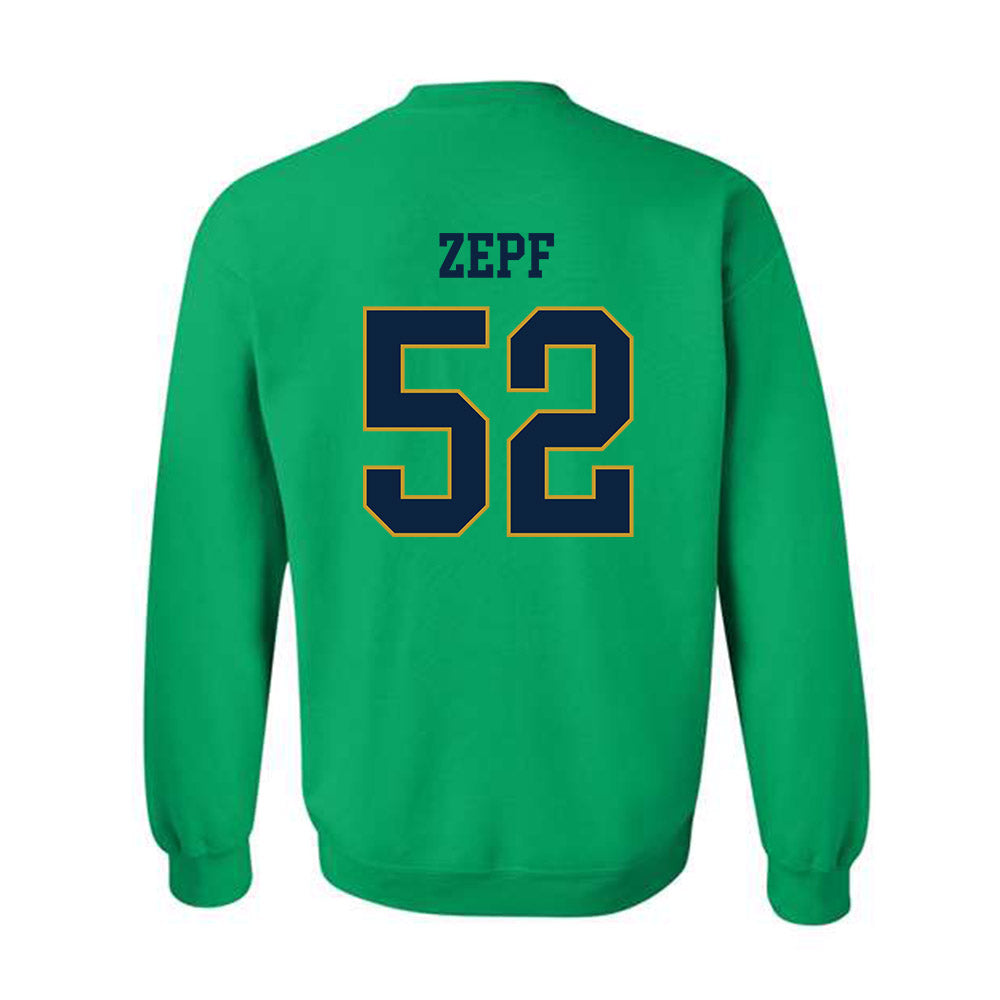 Notre Dame - NCAA Men's Lacrosse : Alex Zepf - Classic Fashion Shersey Crewneck Sweatshirt-1