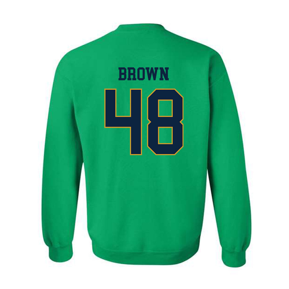 Notre Dame - NCAA Football : Mickey Brown - Classic Fashion Shersey Crewneck Sweatshirt