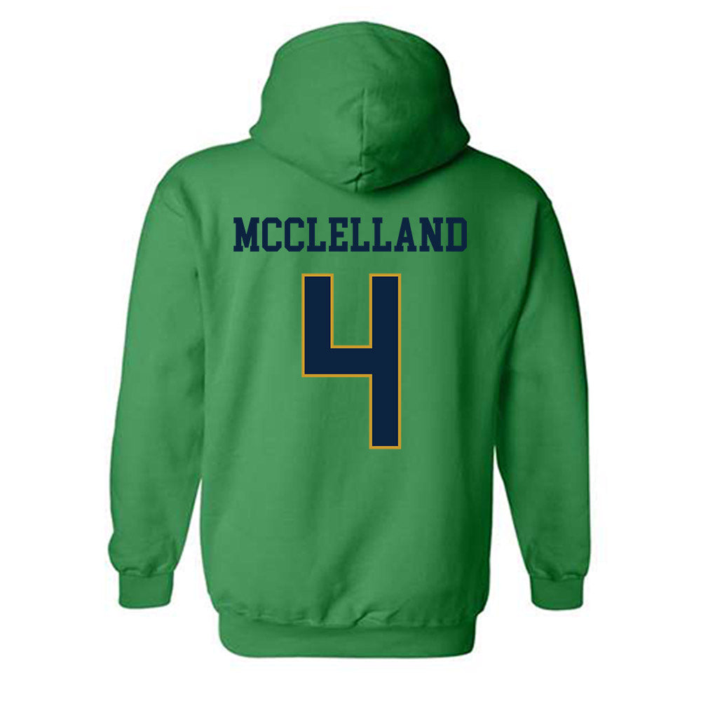 Notre Dame - NCAA Women's Lacrosse : Ellie McClelland - Classic Fashion Shersey Hooded Sweatshirt-1