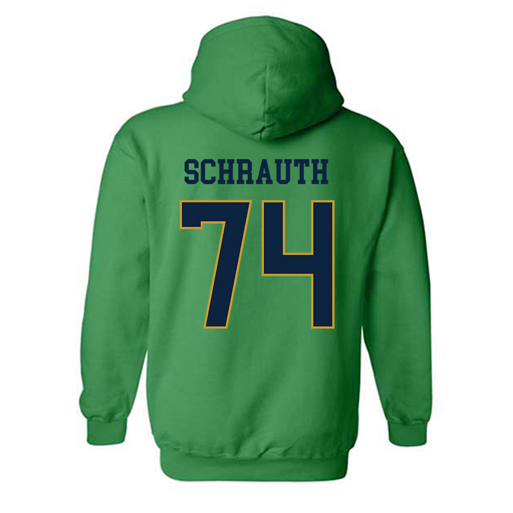 Notre Dame - NCAA Football : Billy Schrauth - Classic Fashion Shersey Hooded Sweatshirt-1