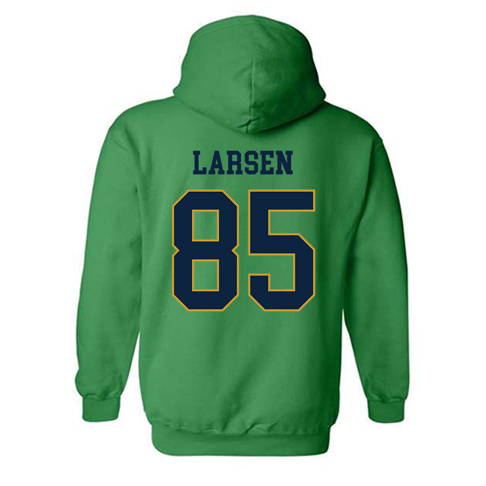 Notre Dame - NCAA Football : Jack Larsen - Classic Fashion Shersey Hooded Sweatshirt-1