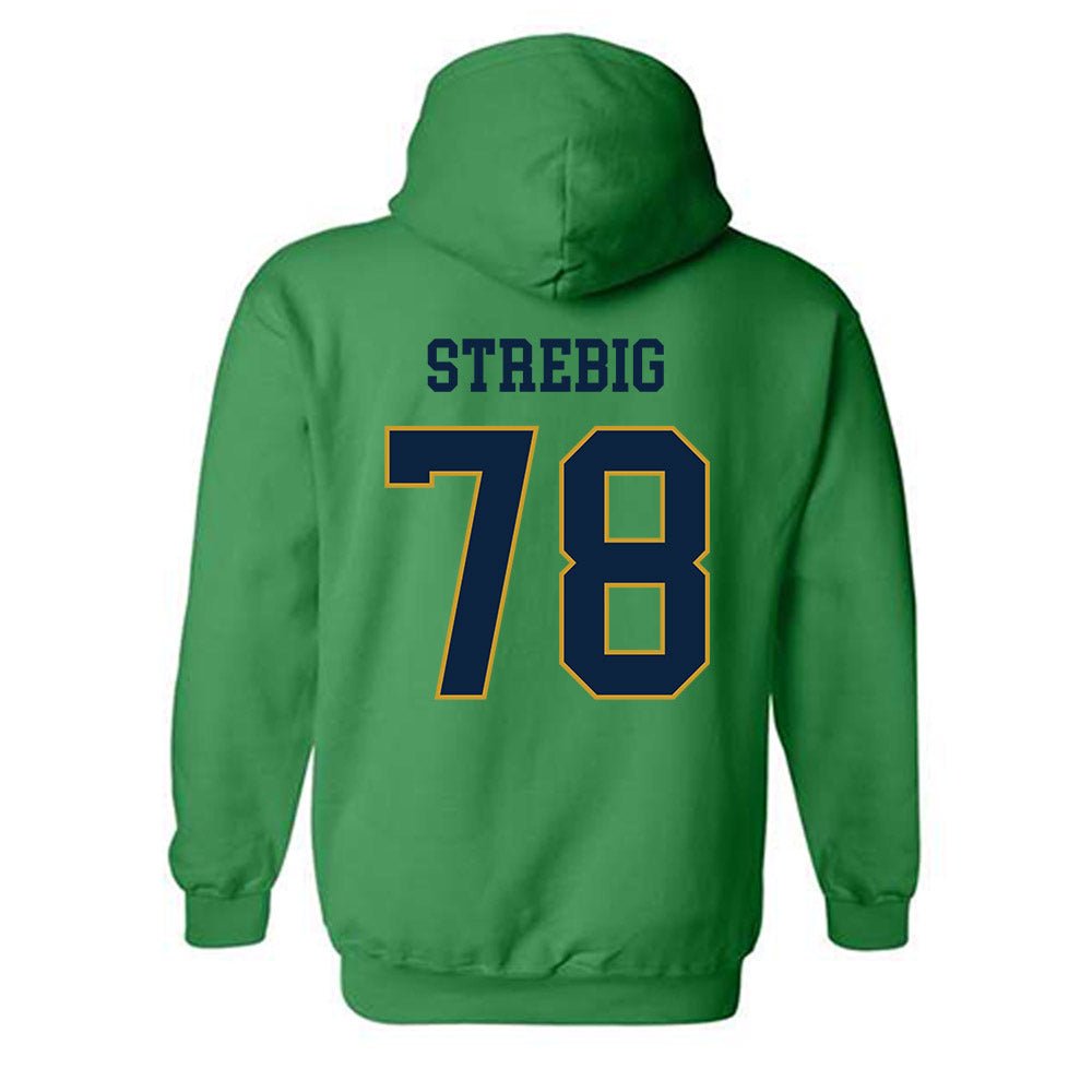 Notre Dame - NCAA Football : Owen Strebig - Classic Fashion Shersey Hooded Sweatshirt-1