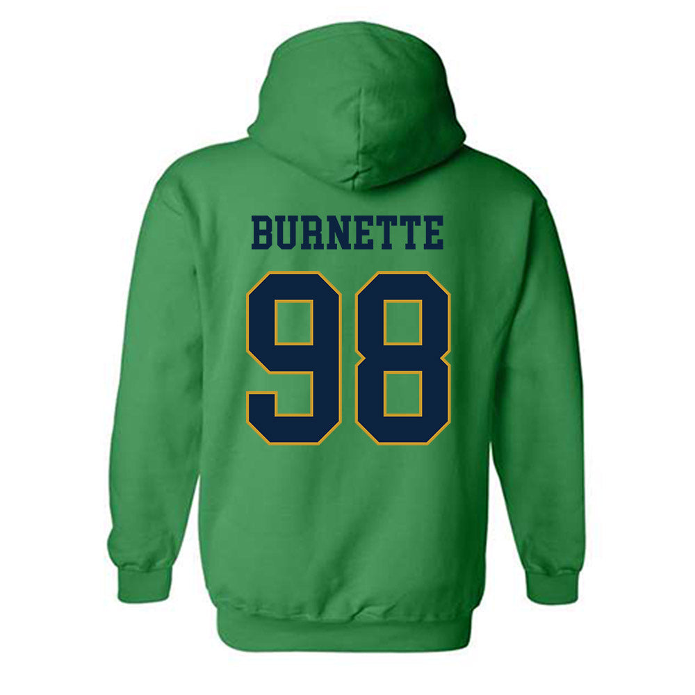 Notre Dame - NCAA Football : Noah Burnette - Classic Fashion Shersey Hooded Sweatshirt-1