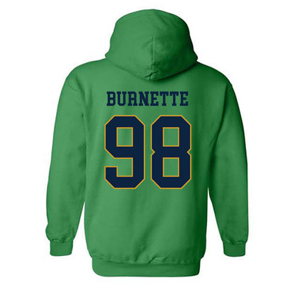 Notre Dame - NCAA Football : Noah Burnette - Classic Fashion Shersey Hooded Sweatshirt-1