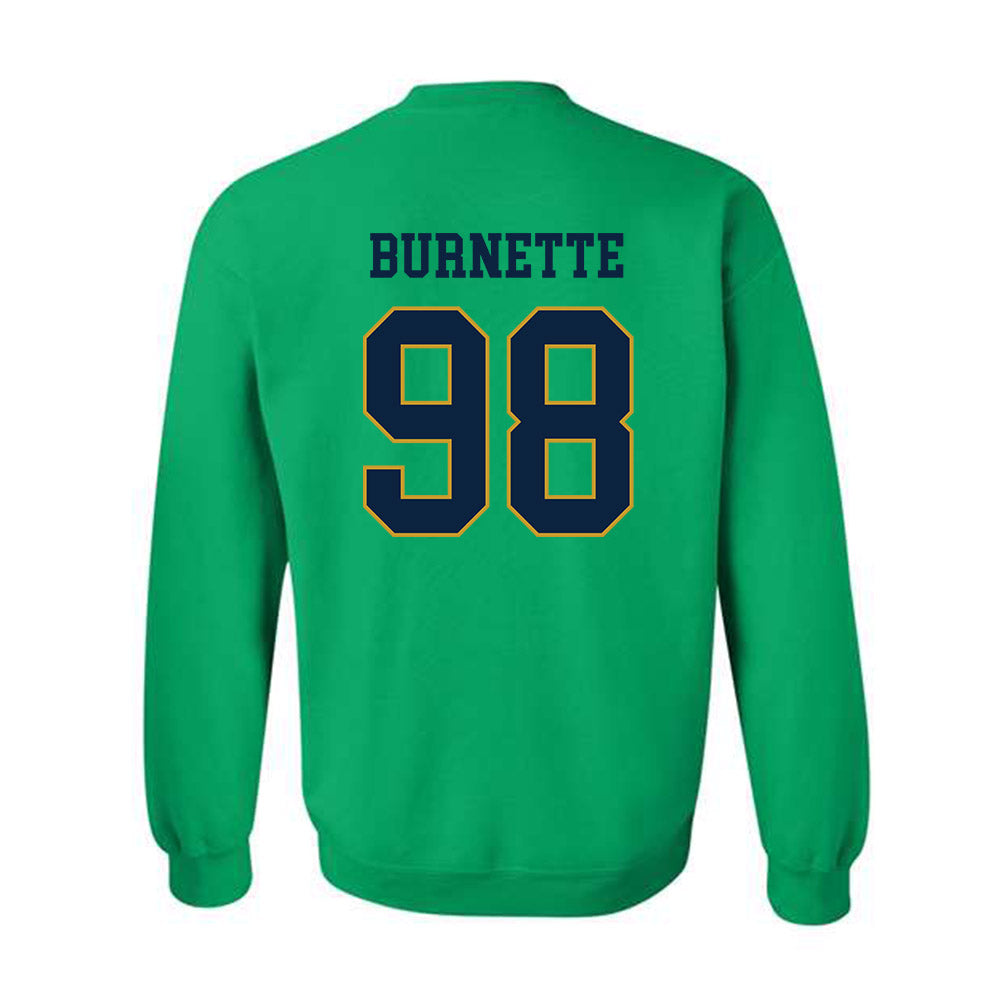 Notre Dame - NCAA Football : Noah Burnette - Classic Fashion Shersey Crewneck Sweatshirt-1