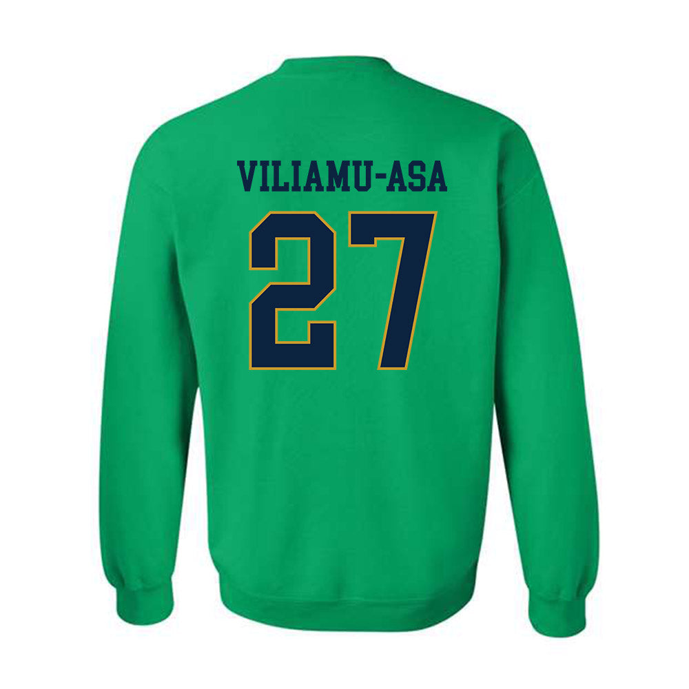 Notre Dame - NCAA Football : Kyngstonn Viliamu-Asa - Classic Fashion Shersey Crewneck Sweatshirt-1