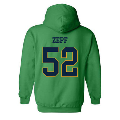 Notre Dame - NCAA Men's Lacrosse : Alex Zepf - Classic Fashion Shersey Hooded Sweatshirt-1