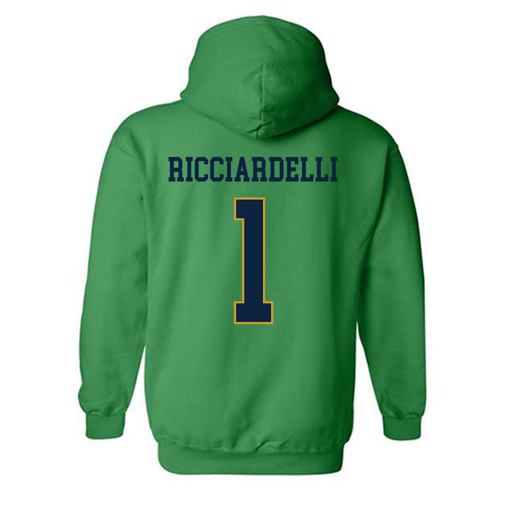 Notre Dame - NCAA Men's Lacrosse : Thomas Ricciardelli - Classic Fashion Shersey Hooded Sweatshirt-1