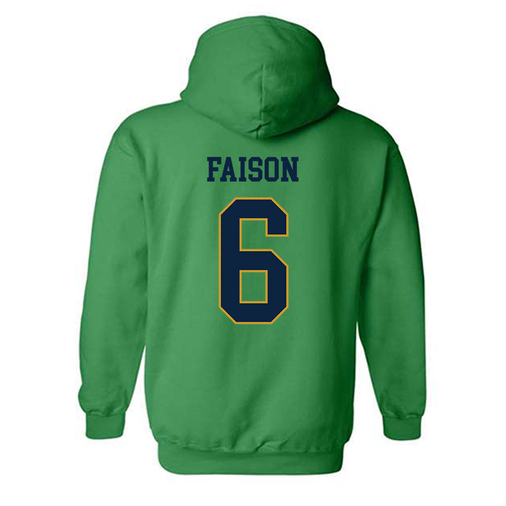 Notre Dame - NCAA Football : Jordan Faison - Classic Fashion Shersey Hooded Sweatshirt-1
