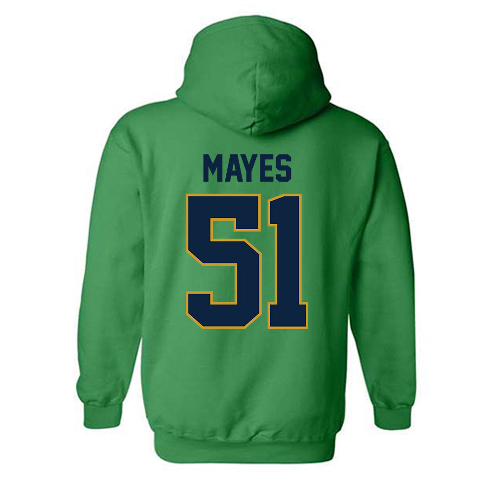 Notre Dame - NCAA Baseball : Justin Mayes - Sports Shersey Hooded Sweatshirt-1