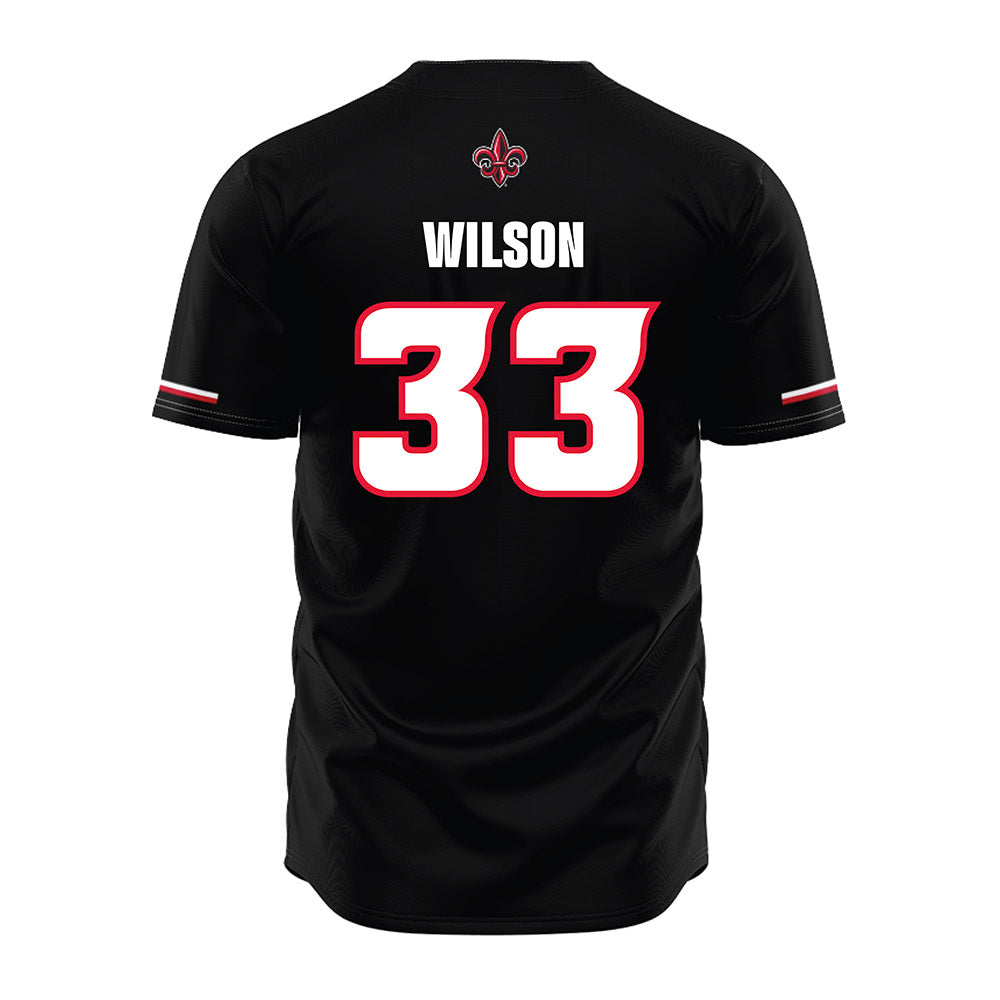 Louisiana - NCAA Baseball : Bryce Wilson - Black Jersey-1