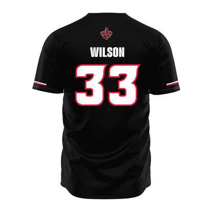 Louisiana - NCAA Baseball : Bryce Wilson - Black Jersey-1