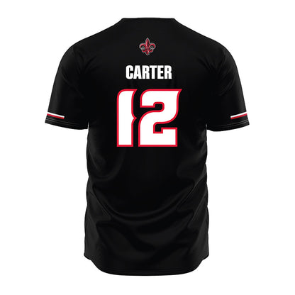 Louisiana - NCAA Baseball : Garret Carter - Black Jersey-1