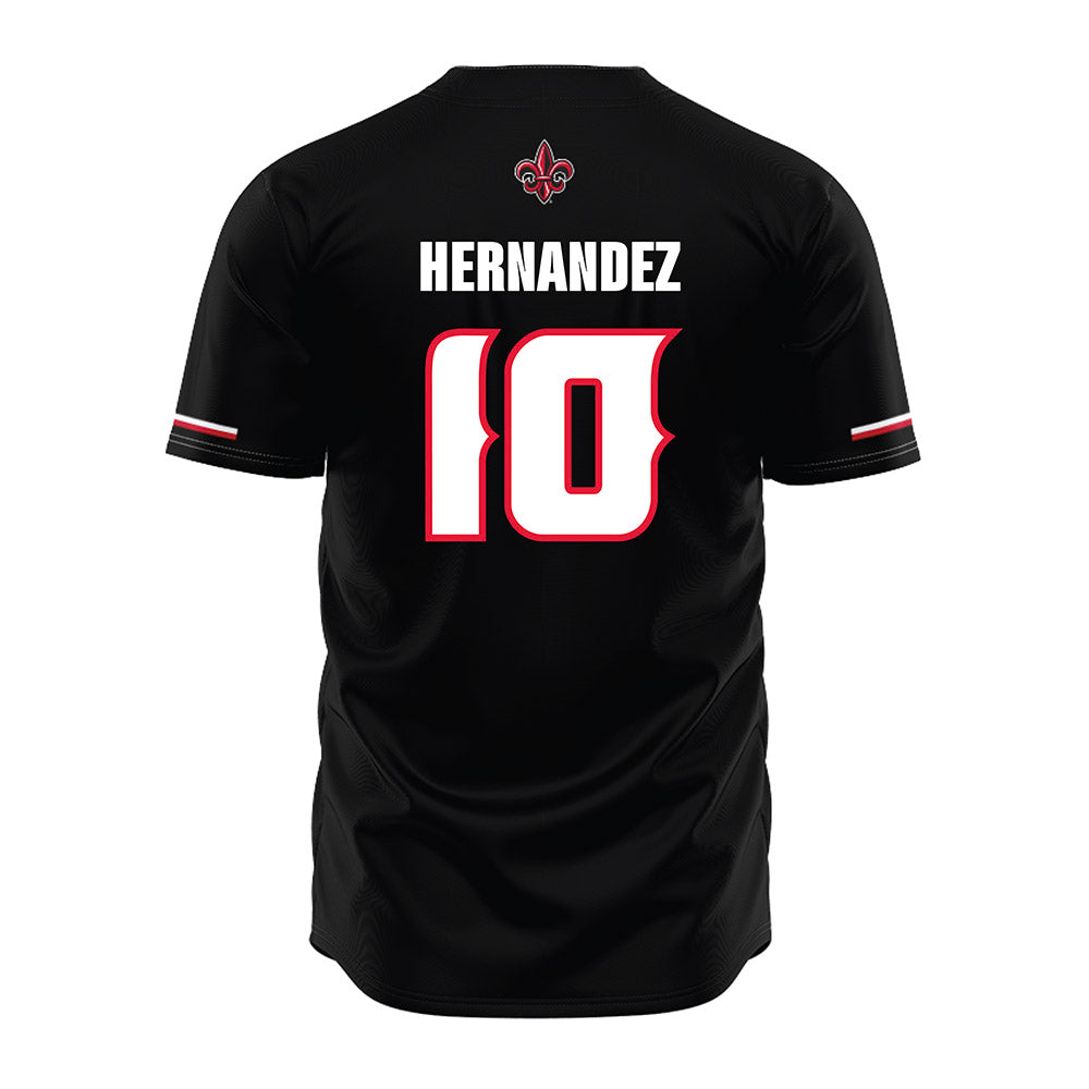 Louisiana - NCAA Baseball : Rigoberto Hernandez - Black Jersey-1