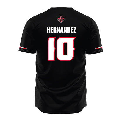 Louisiana - NCAA Baseball : Rigoberto Hernandez - Black Jersey-1