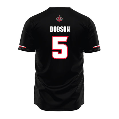 Louisiana - NCAA Baseball : Howard Dobson - Black Jersey-1