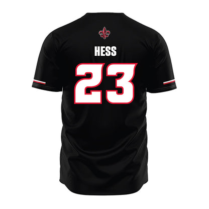 Louisiana - NCAA Baseball : Tate Hess - Black Jersey-1