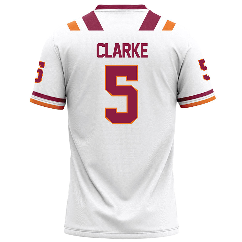 Virginia Tech - NCAA Football : Joshua Clarke - White Football Jersey-1