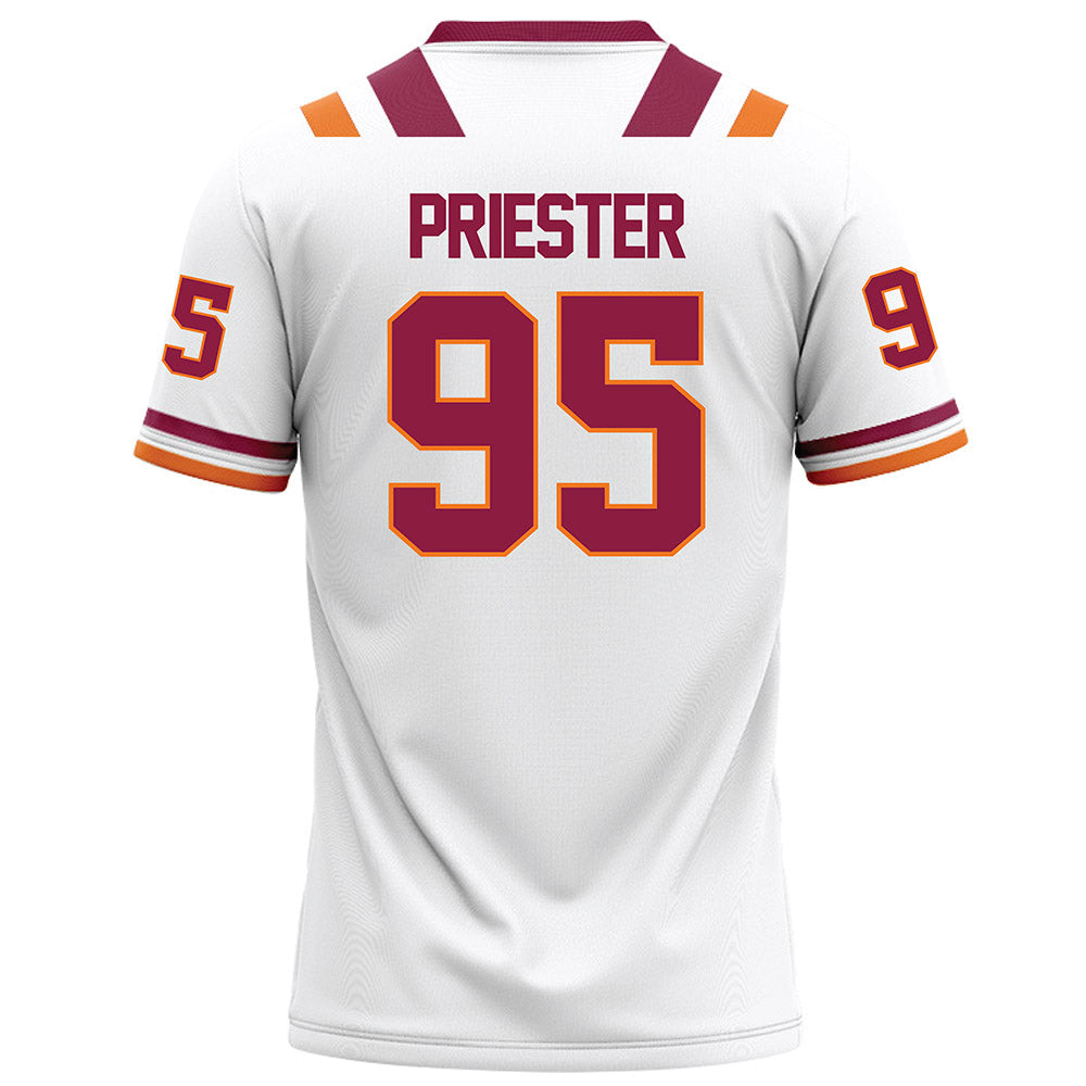 Virginia Tech - NCAA Football : Jahzari Priester - White Football Jersey-1