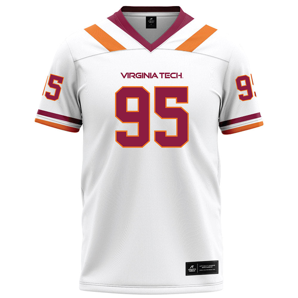 Virginia Tech - NCAA Football : Jahzari Priester - White Football Jersey-0