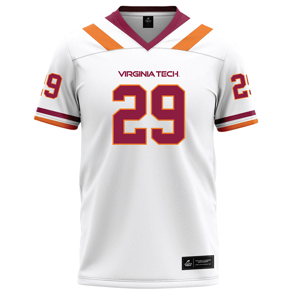 Virginia Tech - NCAA Football : Jahmari DeLoatch - White Football Jersey-0