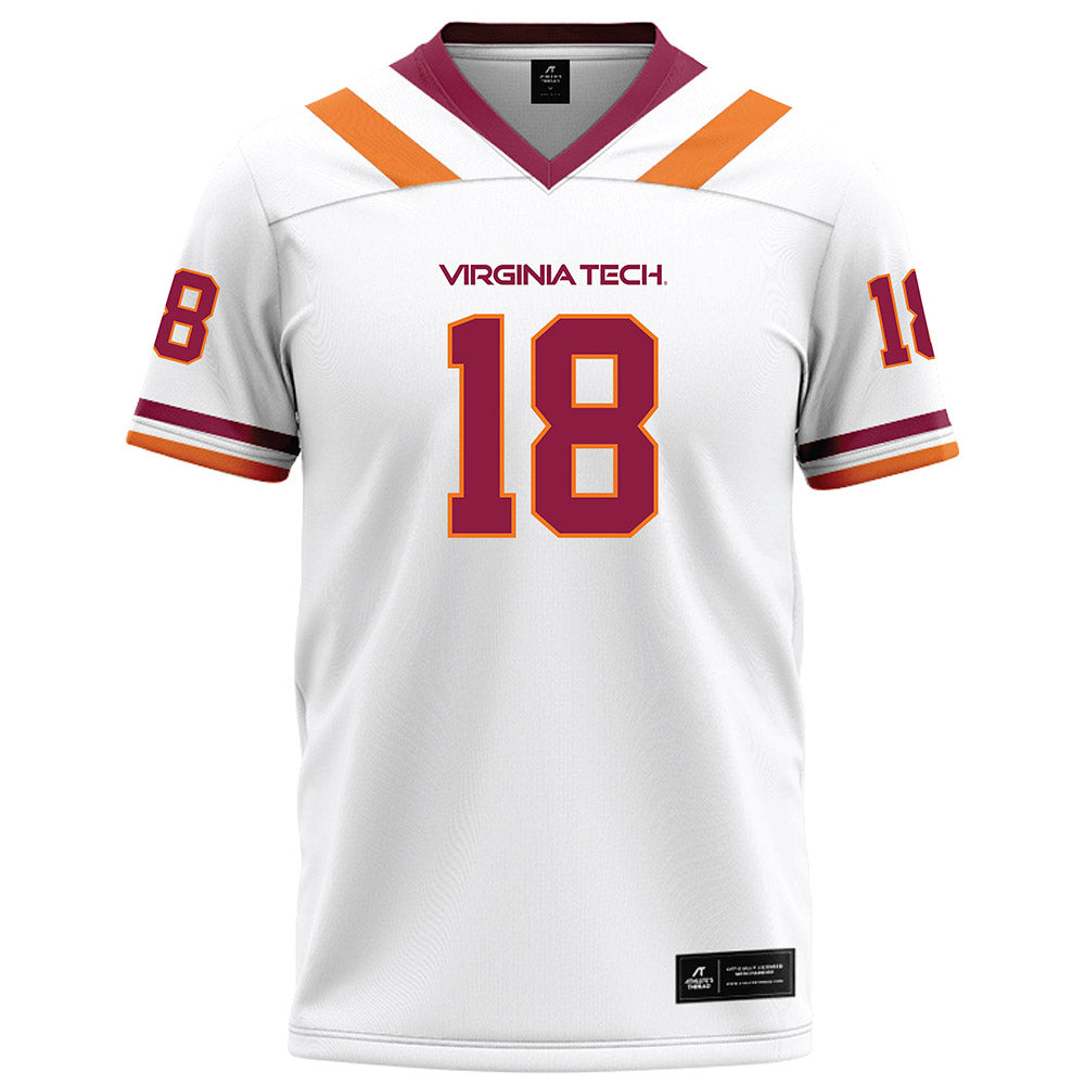 Virginia Tech - NCAA Football : AJ Brand - White Football Jersey-0