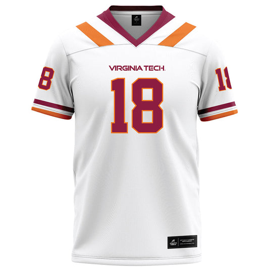 Virginia Tech - NCAA Football : AJ Brand - White Football Jersey-0