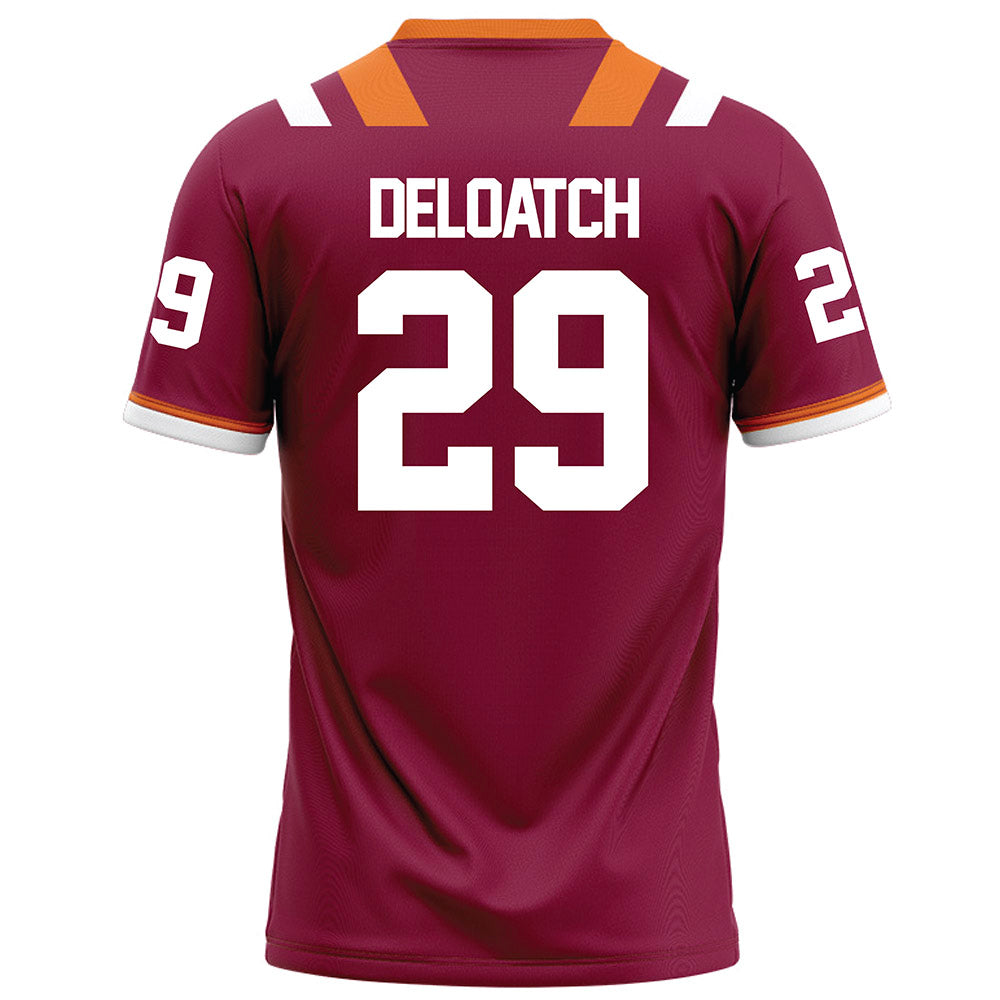Virginia Tech - NCAA Football : Jahmari DeLoatch - Maroon Football Jersey-1