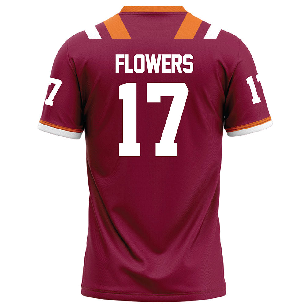 Virginia Tech - NCAA Football : Tyson Flowers - Maroon Football Jersey-1