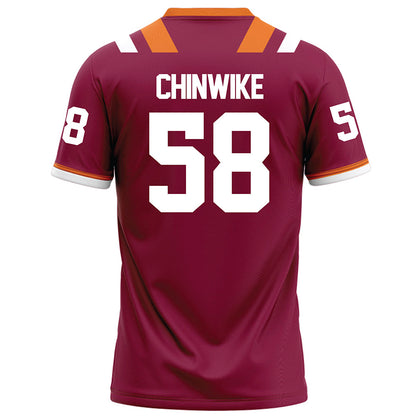 Virginia Tech - NCAA Football : Zeke Chinwike - Maroon Football Jersey-1