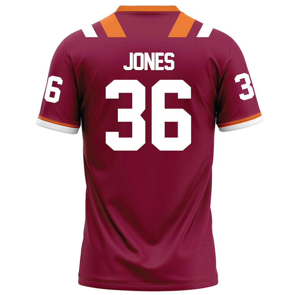 Virginia Tech - NCAA Football : Brody Jones - Maroon Football Jersey-1