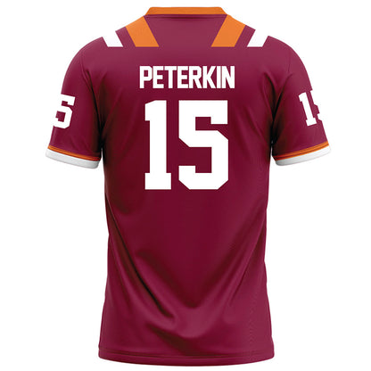 Virginia Tech - NCAA Football : Shamarius Peterkin - Maroon Football Jersey-1