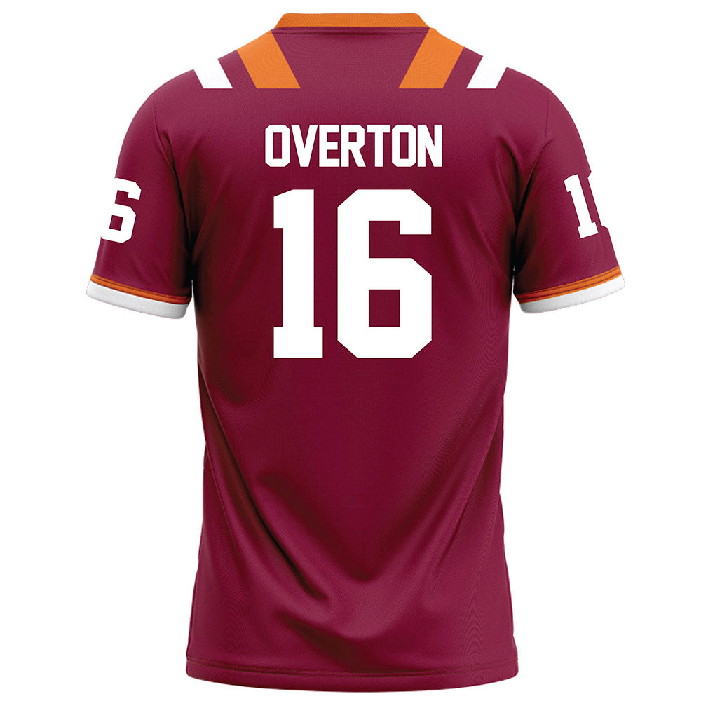 Virginia Tech - NCAA Football : Jeff Overton - Maroon Football Jersey-1