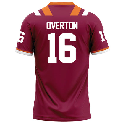 Virginia Tech - NCAA Football : Jeff Overton - Maroon Football Jersey-1